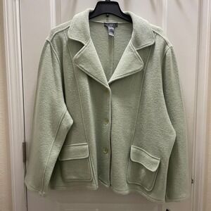Koret Woman 4X 100 Wool Mint Green Button Front Jacket